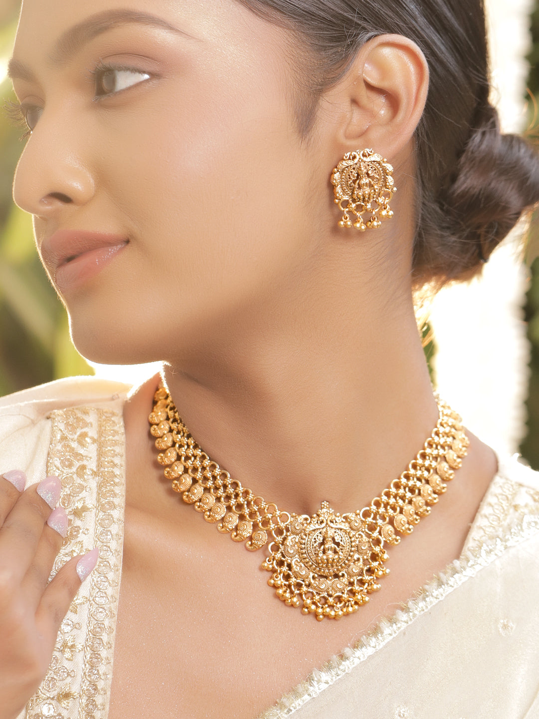 Sacred Lakshmi Temple Necklace Set フリーサイズ