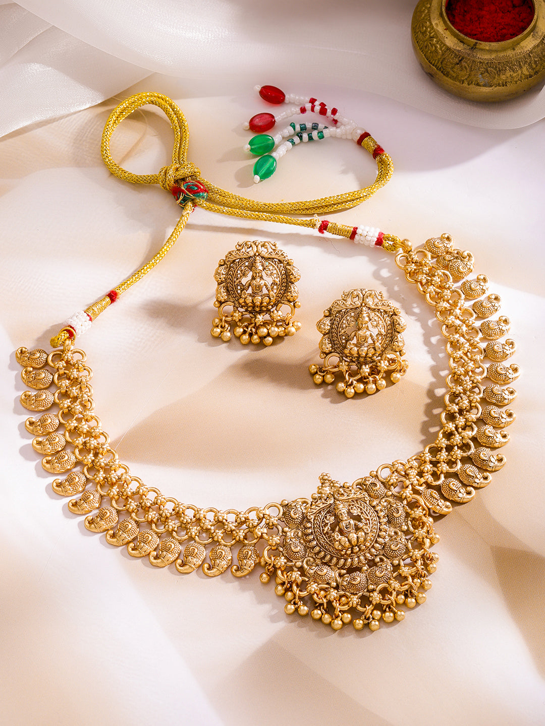 Sacred Lakshmi Temple Necklace Set フリーサイズ