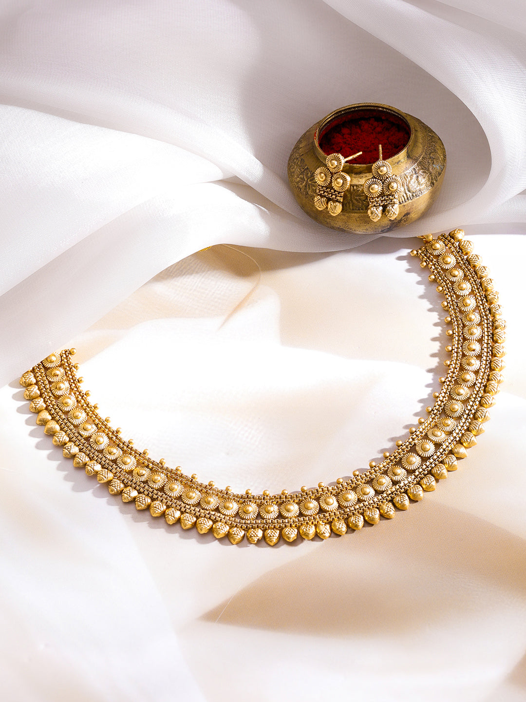 Mystic Gold Carved Necklace Set フリーサイズ
