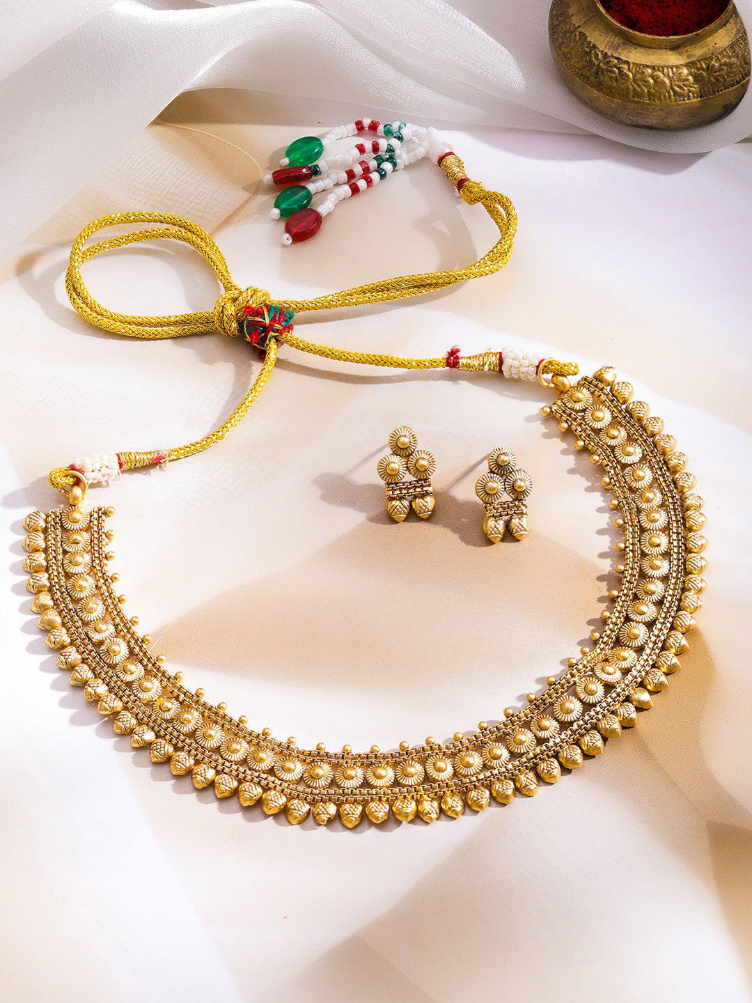Mystic Gold Carved Necklace Set フリーサイズ
