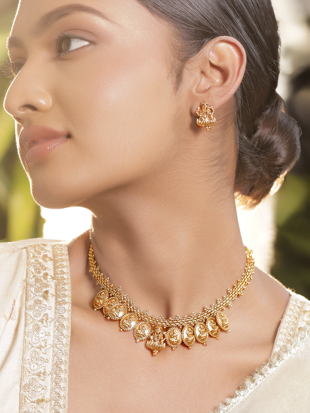 Royal Temple Lakshmi Necklace Set フリーサイズ