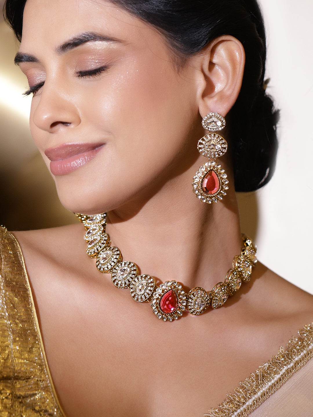 Luxe Radiance Pink Necklace Set フリーサイズ