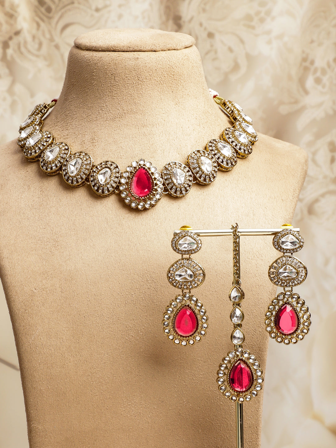 Luxe Radiance Pink Necklace Set フリーサイズ