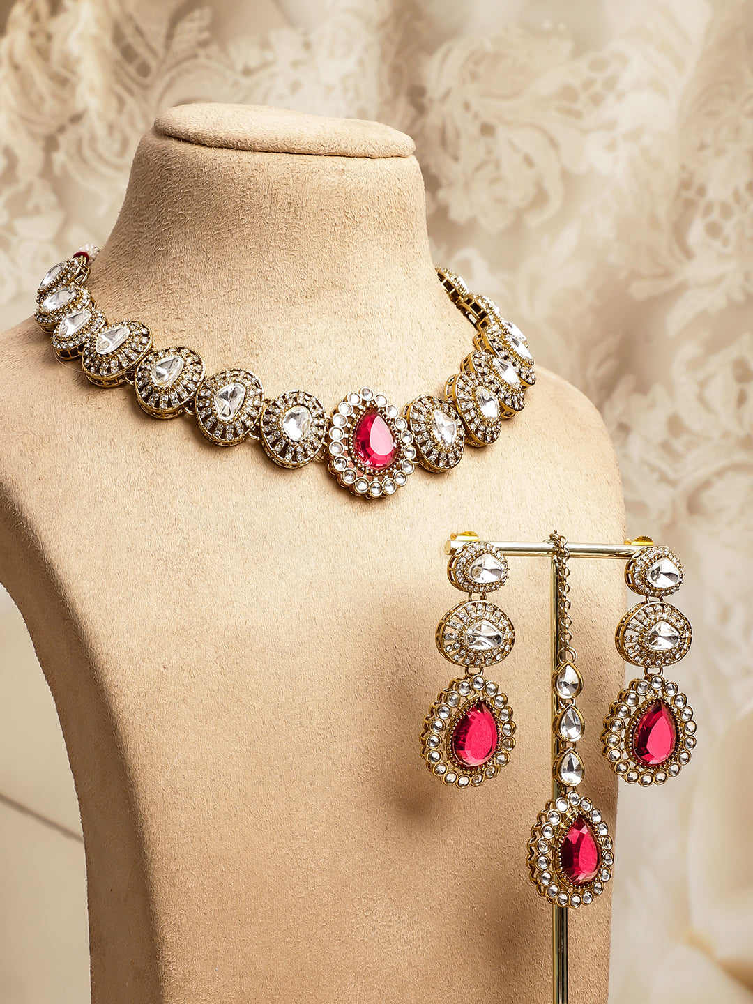 Luxe Radiance Pink Necklace Set フリーサイズ