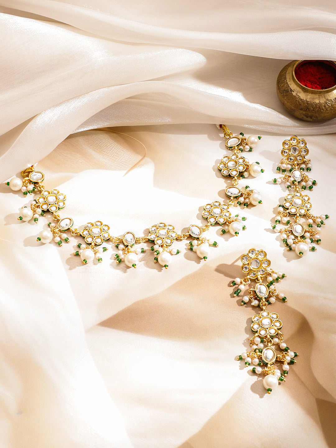 Light Luxe Kundan Necklace Set フリーサイズ