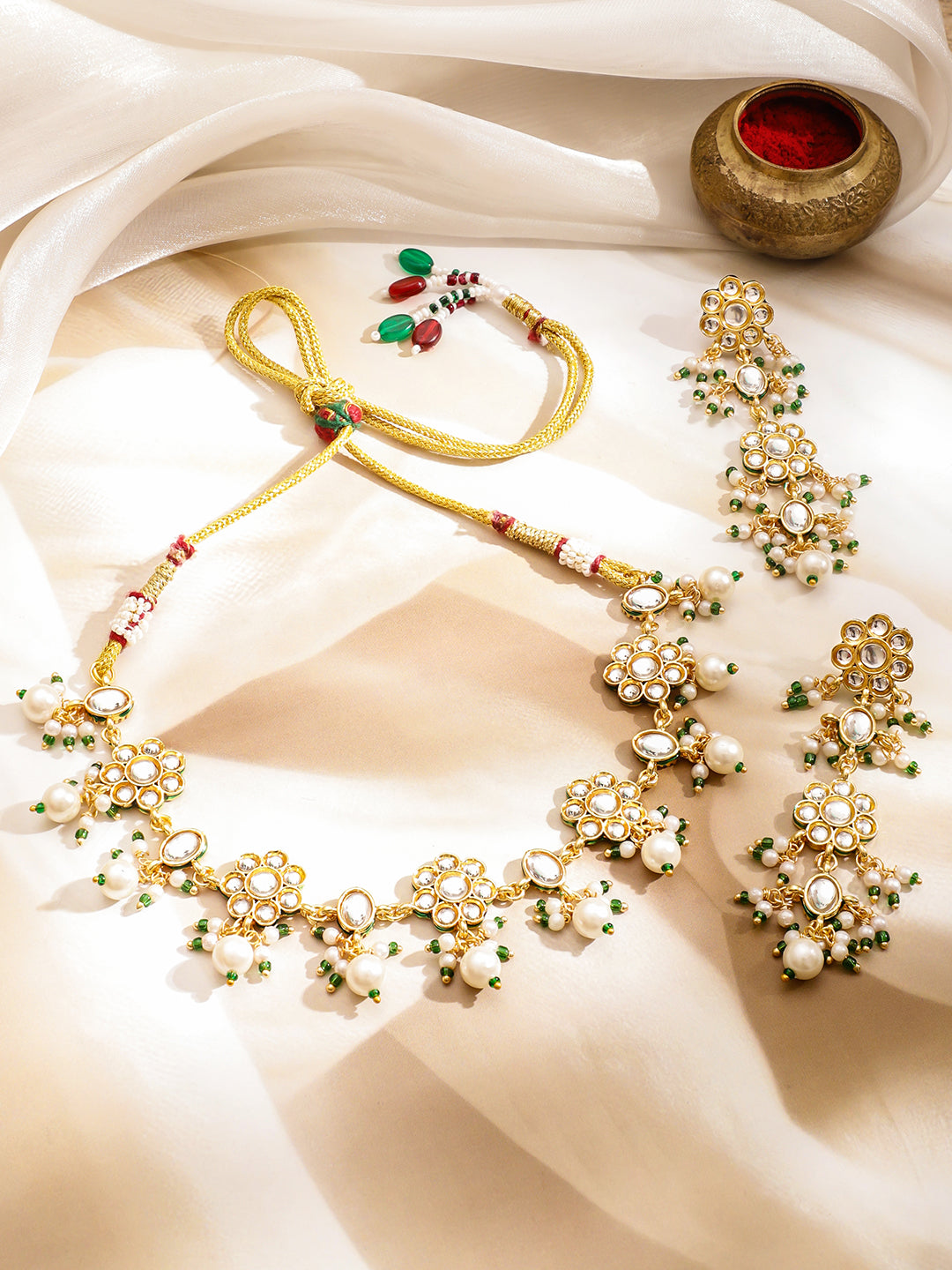 Light Luxe Kundan Necklace Set フリーサイズ
