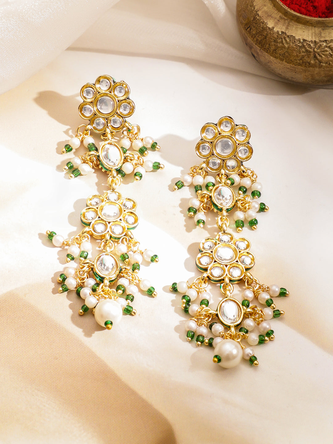 Light Luxe Kundan Necklace Set フリーサイズ