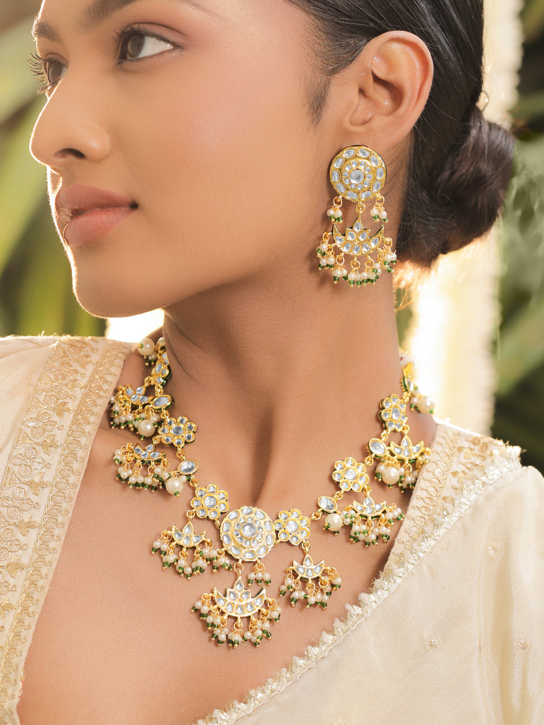 Effortless Radiance Kundan Necklace Set フリーサイズ