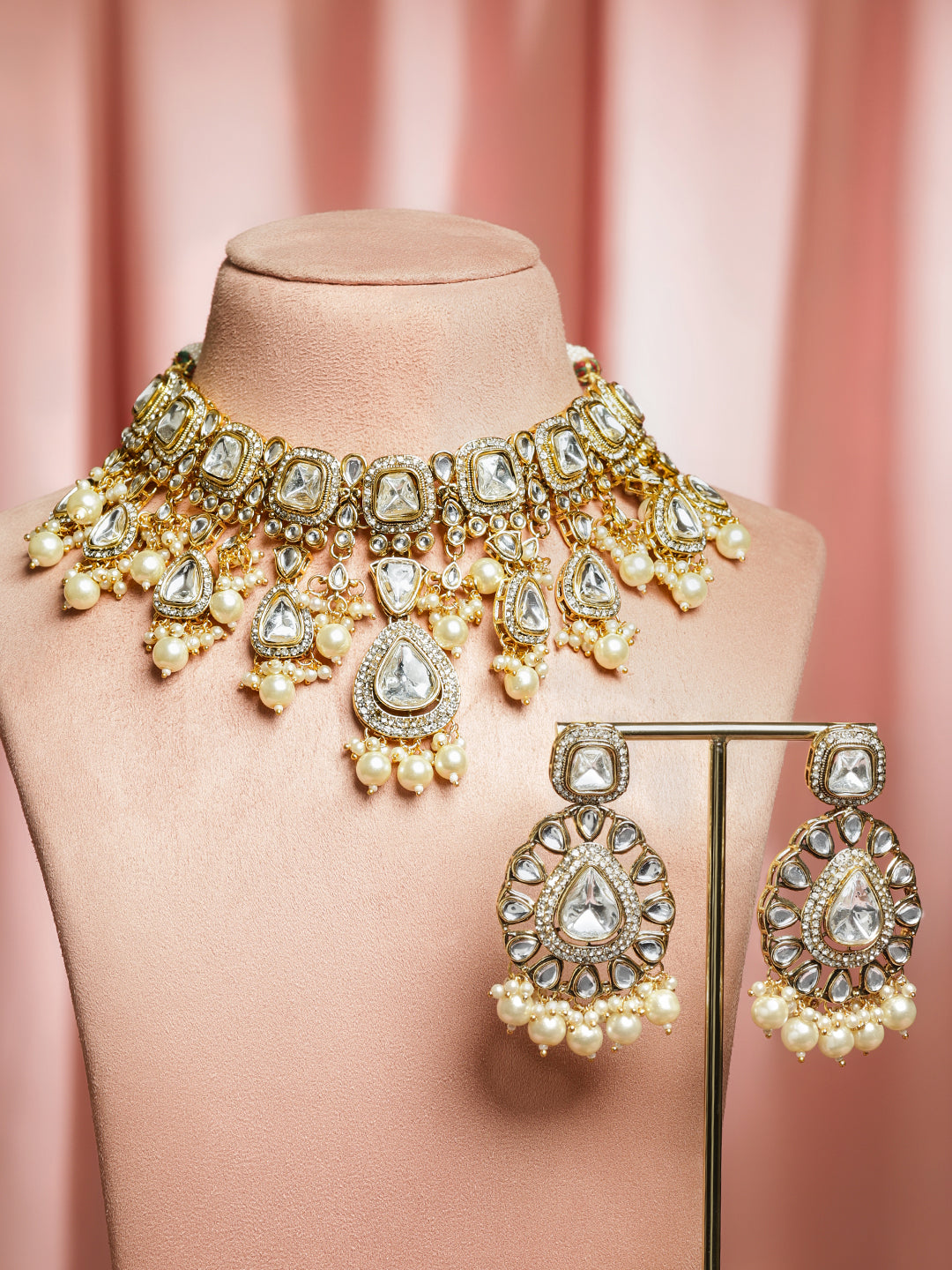 Whisper of Eternal Kundan Pearl Necklace Set フリーサイズ