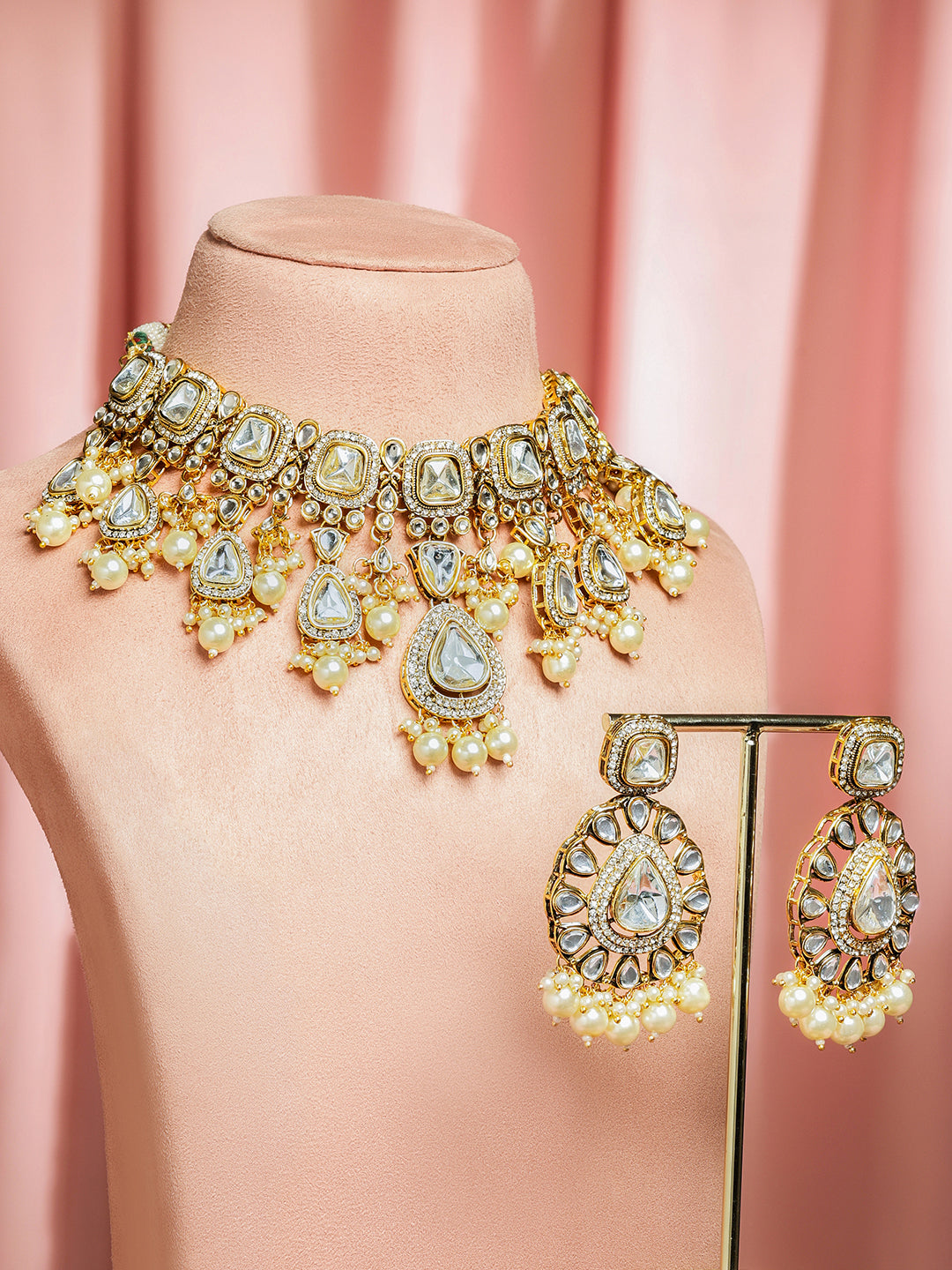 Whisper of Eternal Kundan Pearl Necklace Set フリーサイズ