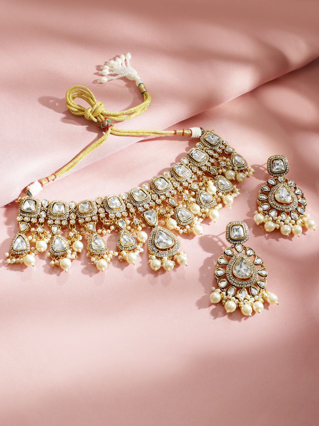 Whisper of Eternal Kundan Pearl Necklace Set フリーサイズ