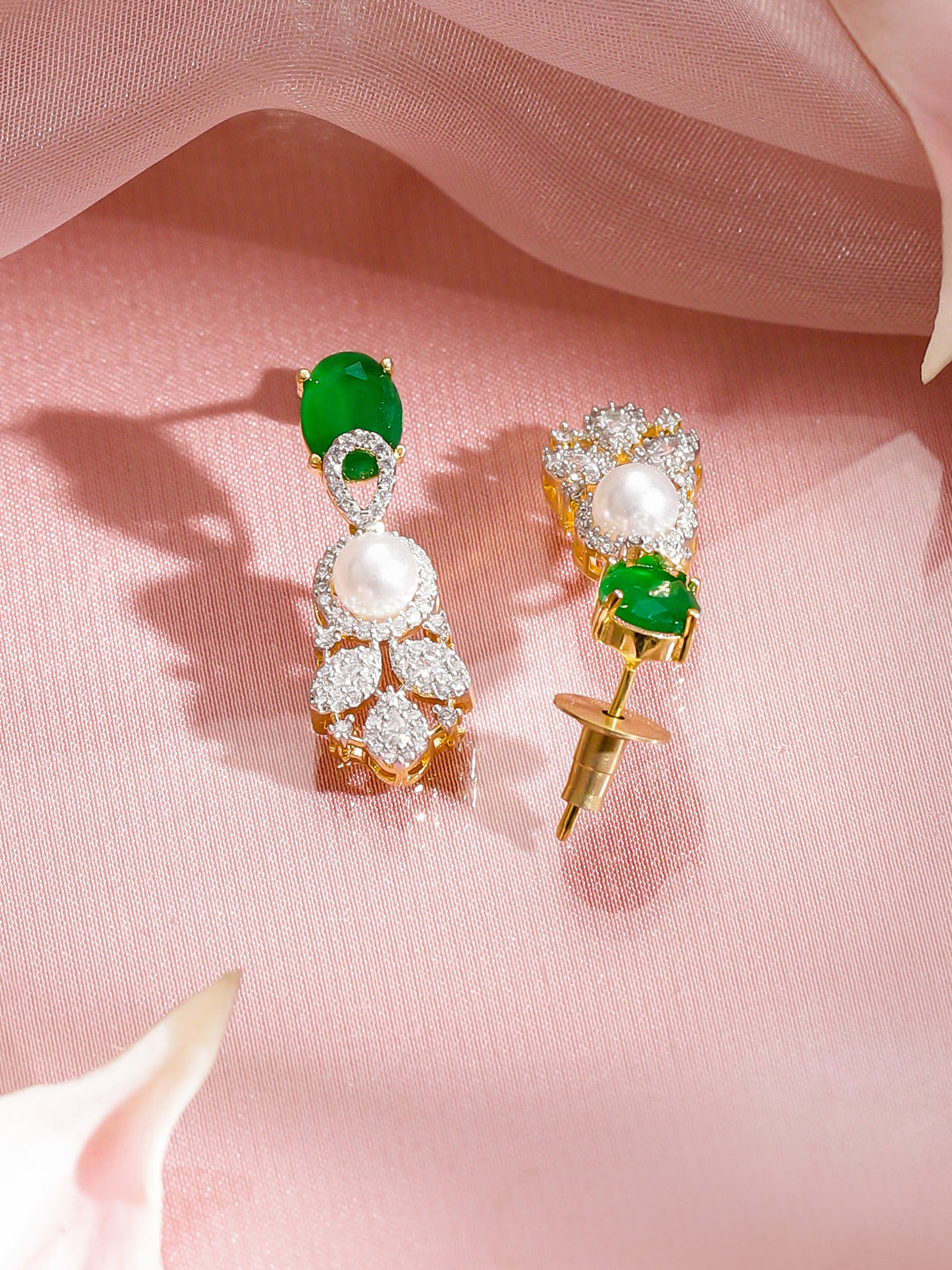 Festive Glow Green White Necklace Set フリーサイズ
