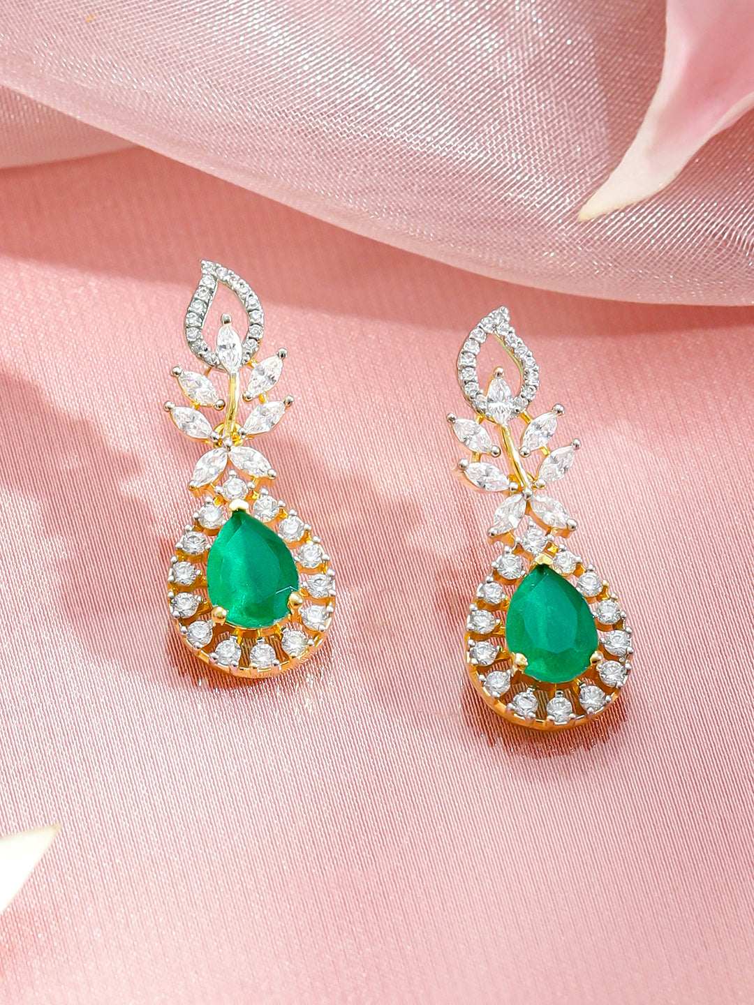 Luxe Green Crystal Necklace Set フリーサイズ