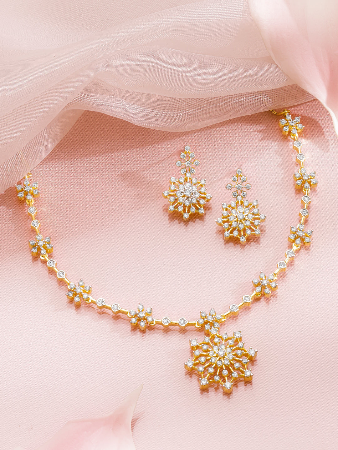White Flora Gleam Necklace Set フリーサイズ