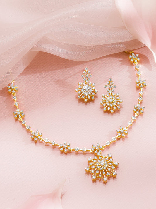 White Flora Gleam Necklace Set フリーサイズ