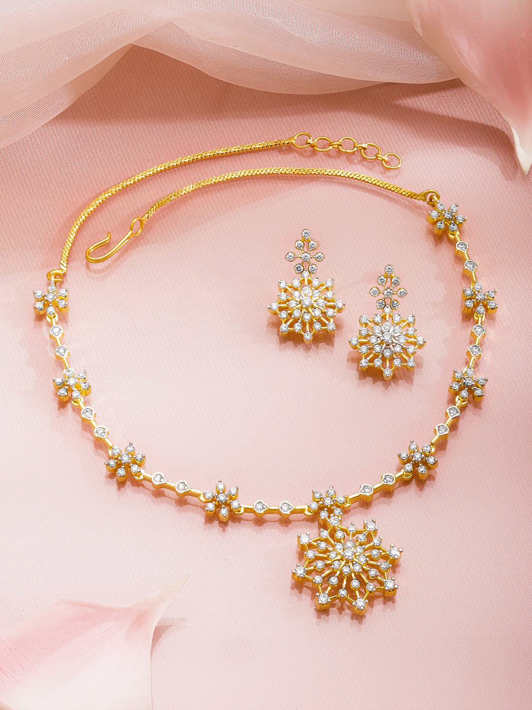 White Flora Gleam Necklace Set フリーサイズ