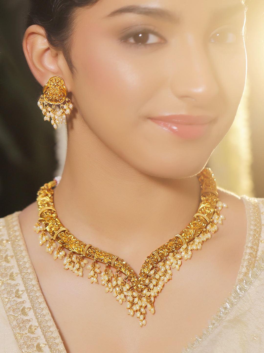 Gold & Pearls of Celebration Necklace Set フリーサイズ