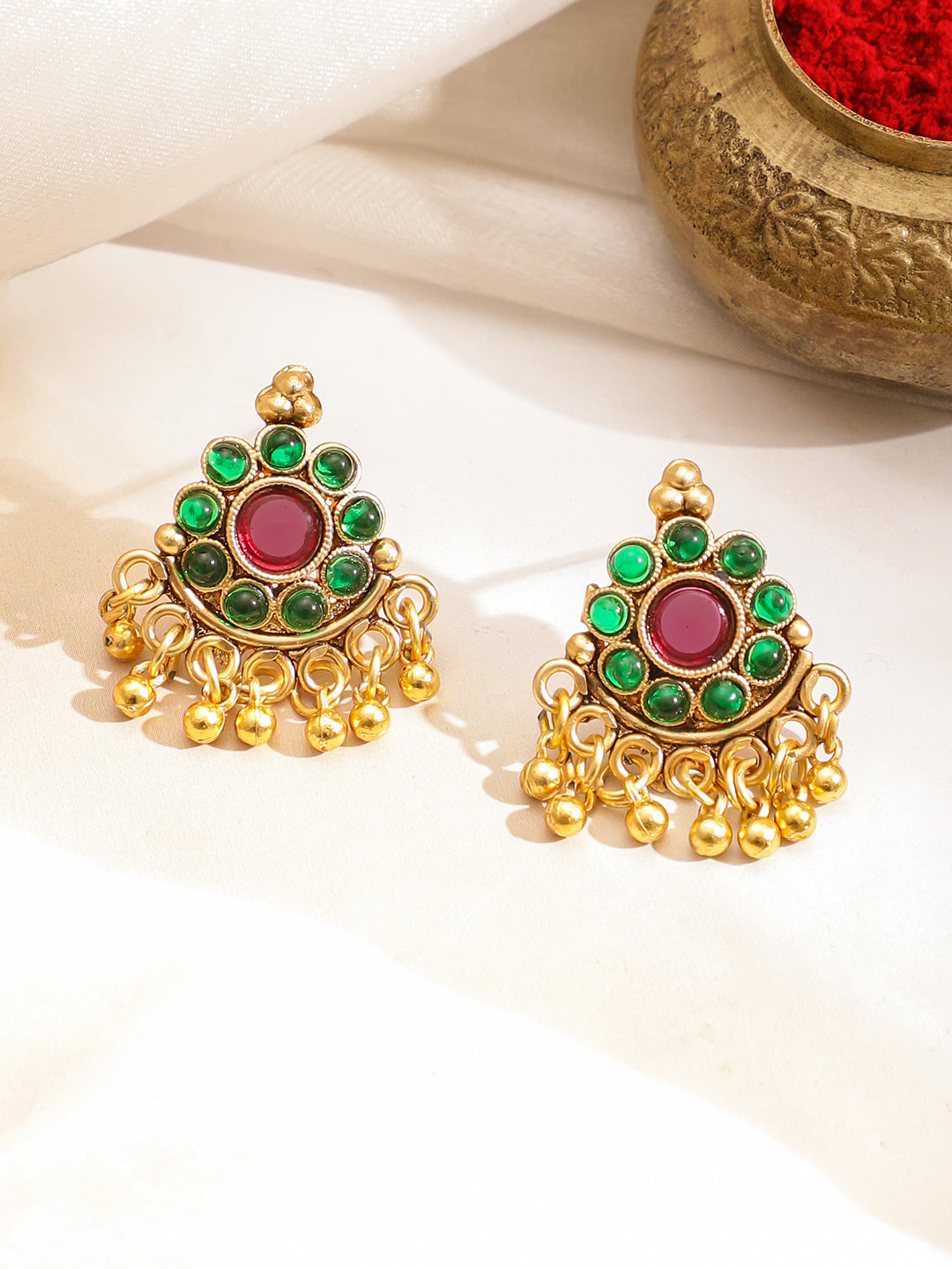 Multicolor Studded Layered Choker Set フリーサイズ