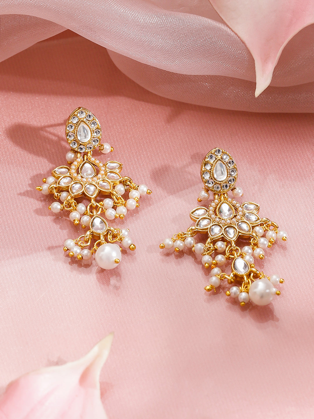 Elegant Hues Kundan Pearls Necklace Set フリーサイズ
