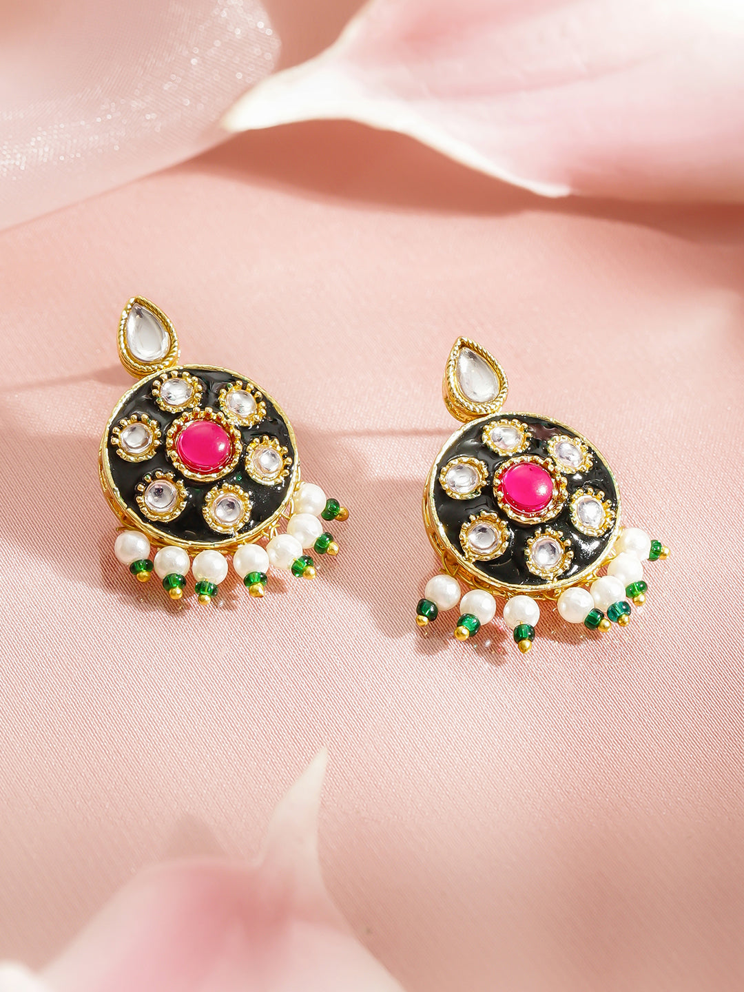 Kundan Luxury Bloom Pink  Pendant Set フリーサイズ