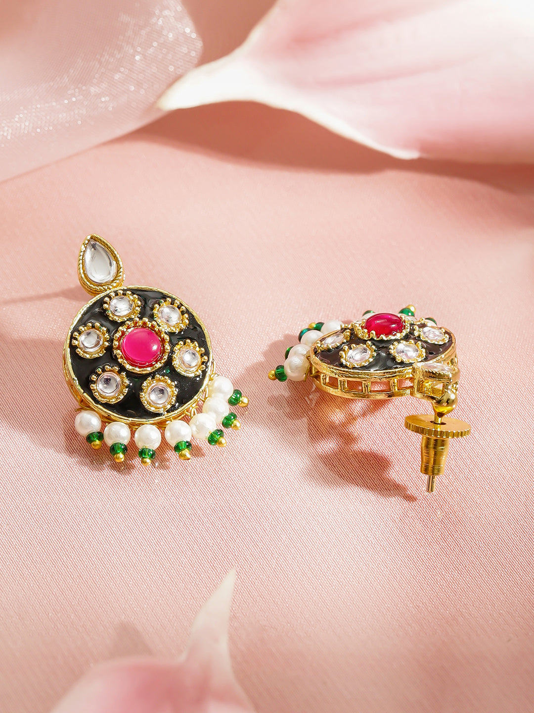 Kundan Luxury Bloom Pink  Pendant Set フリーサイズ