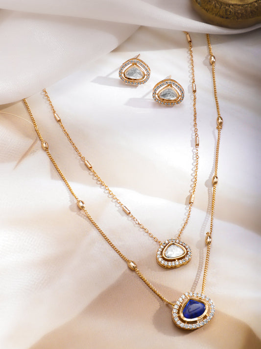 Stylish Emerald Glow Necklace Set フリーサイズ