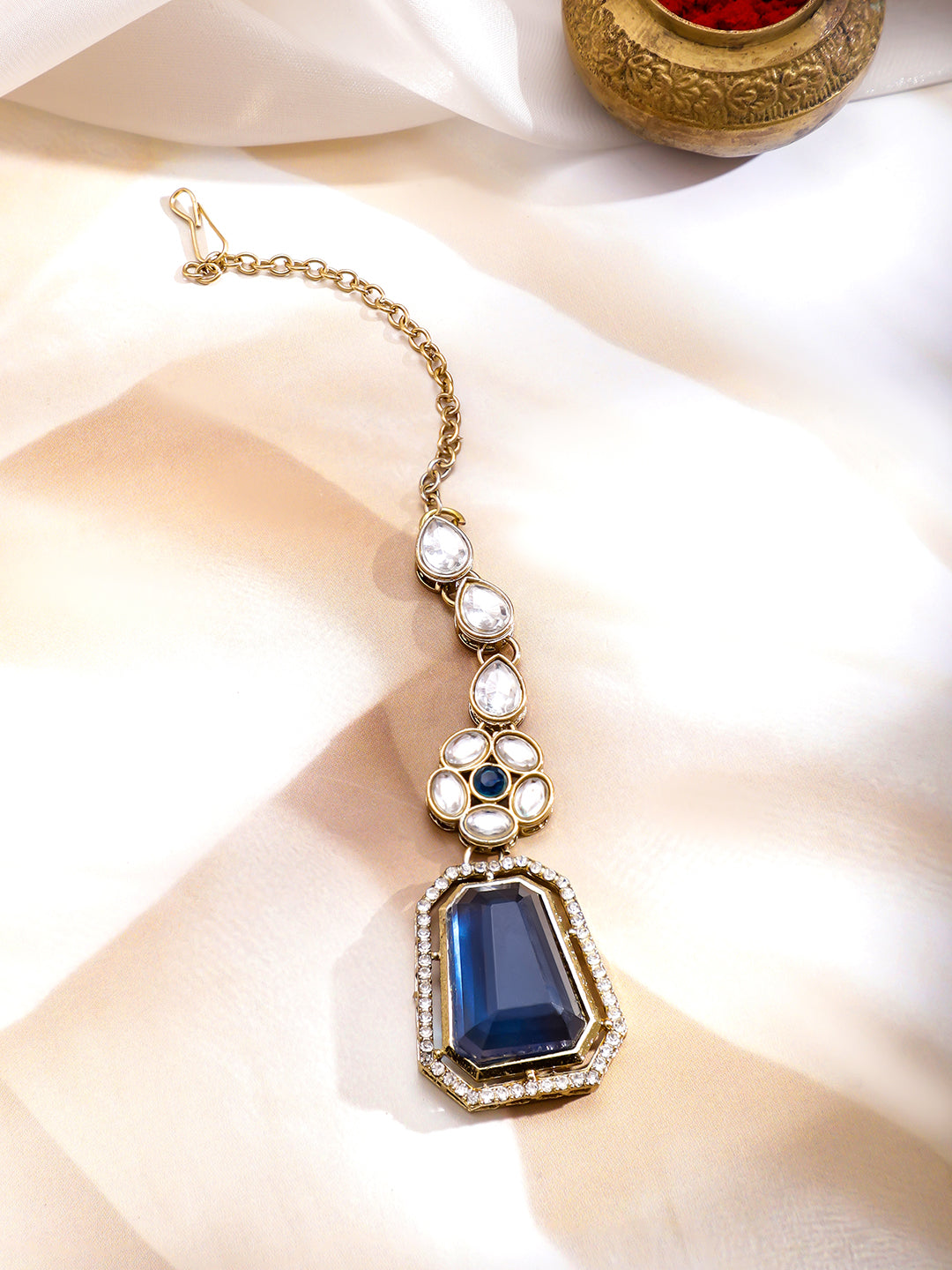 Blue American Diamond Zirconia Necklace Set フリーサイズ