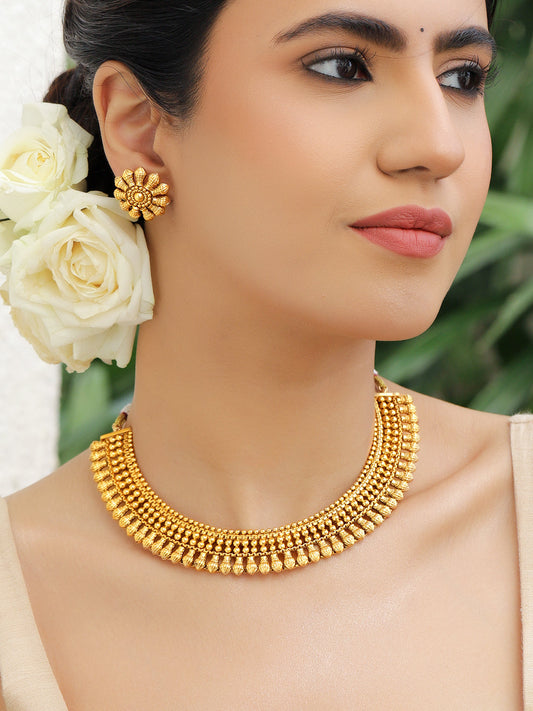 Floral Reverie Golden Necklace Set フリーサイズ