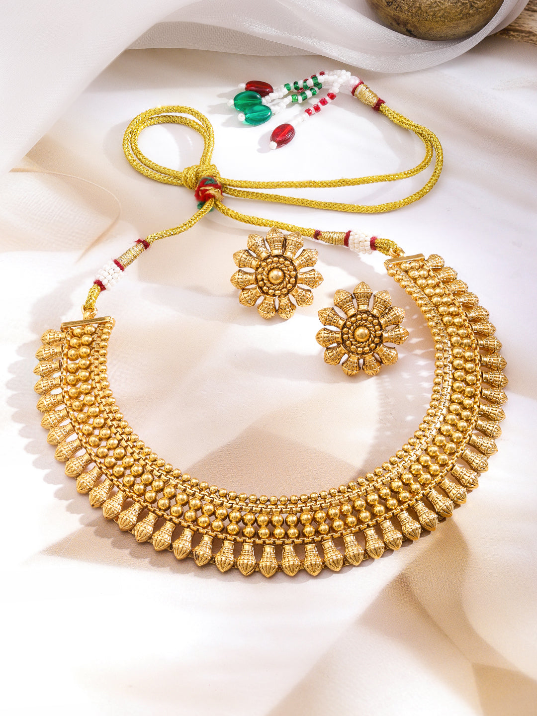 Floral Reverie Golden Necklace Set フリーサイズ