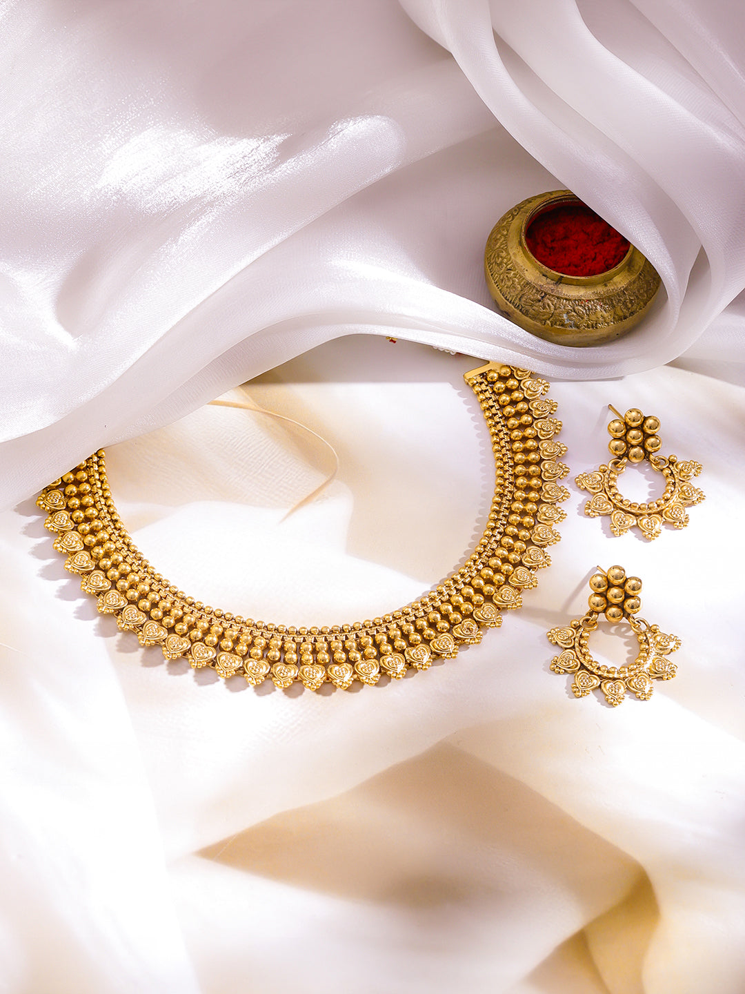 Vintage Charm Golden Necklace Set フリーサイズ