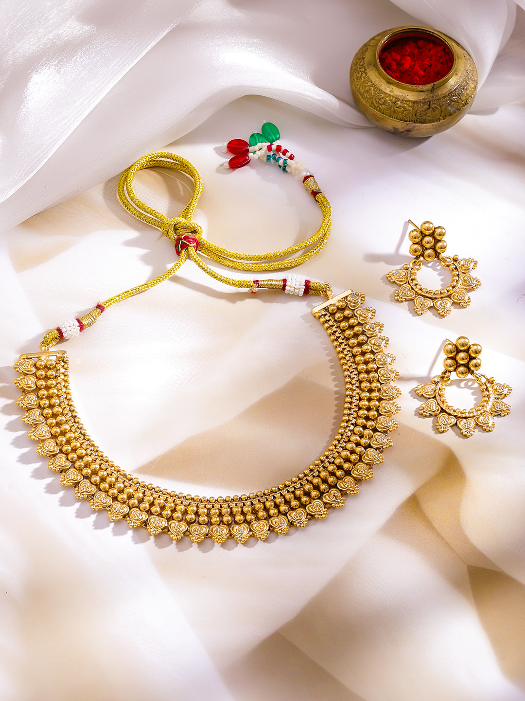 Vintage Charm Golden Necklace Set フリーサイズ