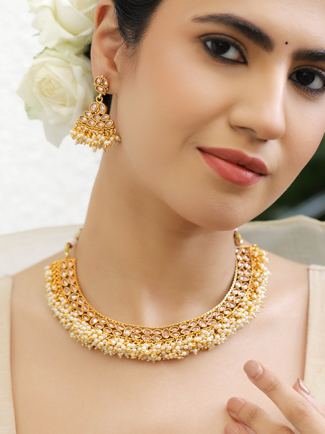 Pearl Rhythm Golden Necklace Set フリーサイズ