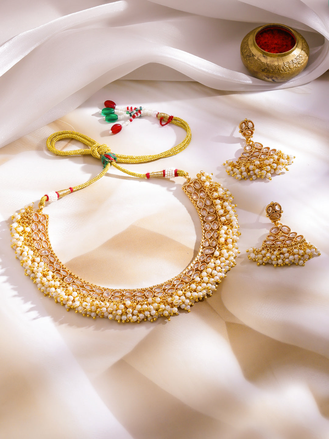 Pearl Rhythm Golden Necklace Set フリーサイズ