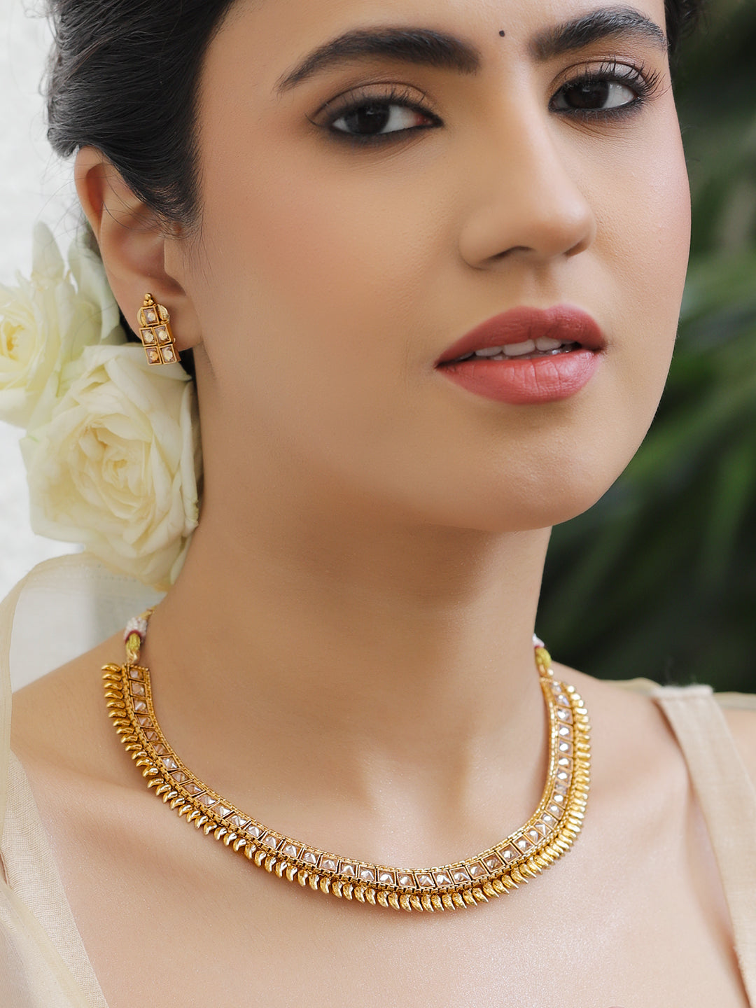 Kundan Charm Edit Necklace Set フリーサイズ