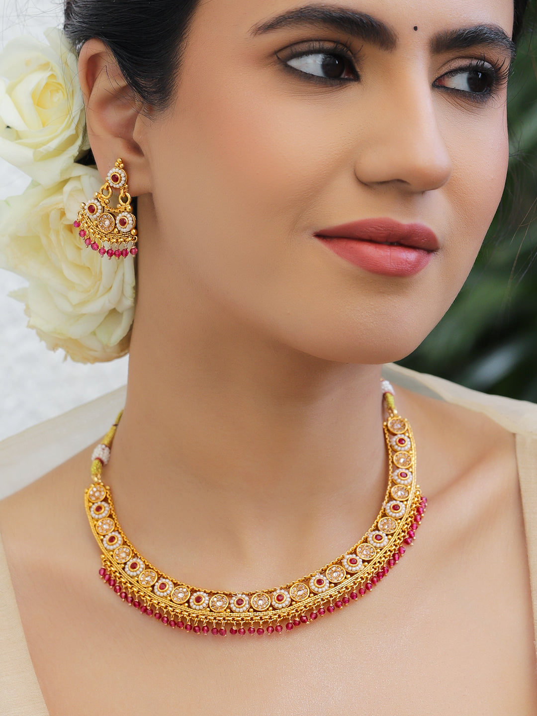 Pink Radiance Festive Necklace Set フリーサイズ