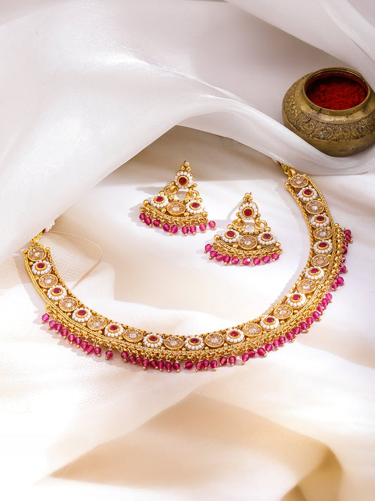 Pink Radiance Festive Necklace Set フリーサイズ