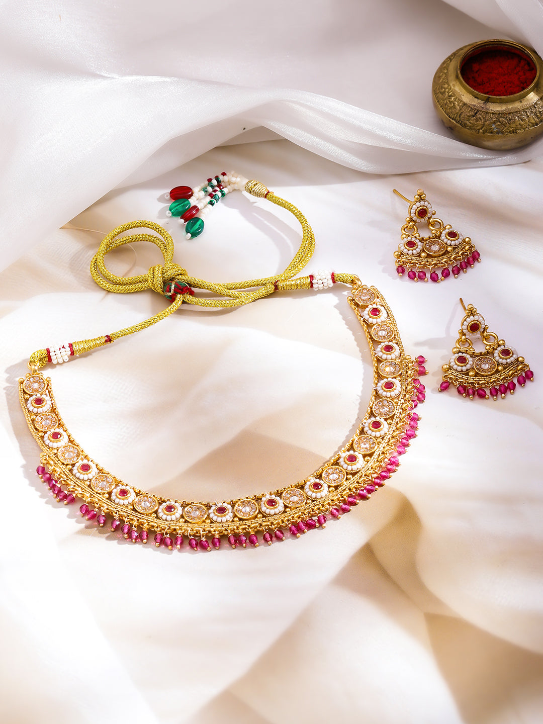 Pink Radiance Festive Necklace Set フリーサイズ