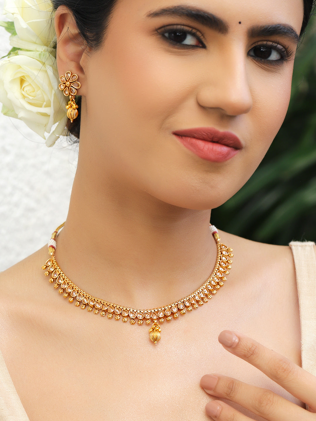 Traditional Kundan Necklace Set フリーサイズ