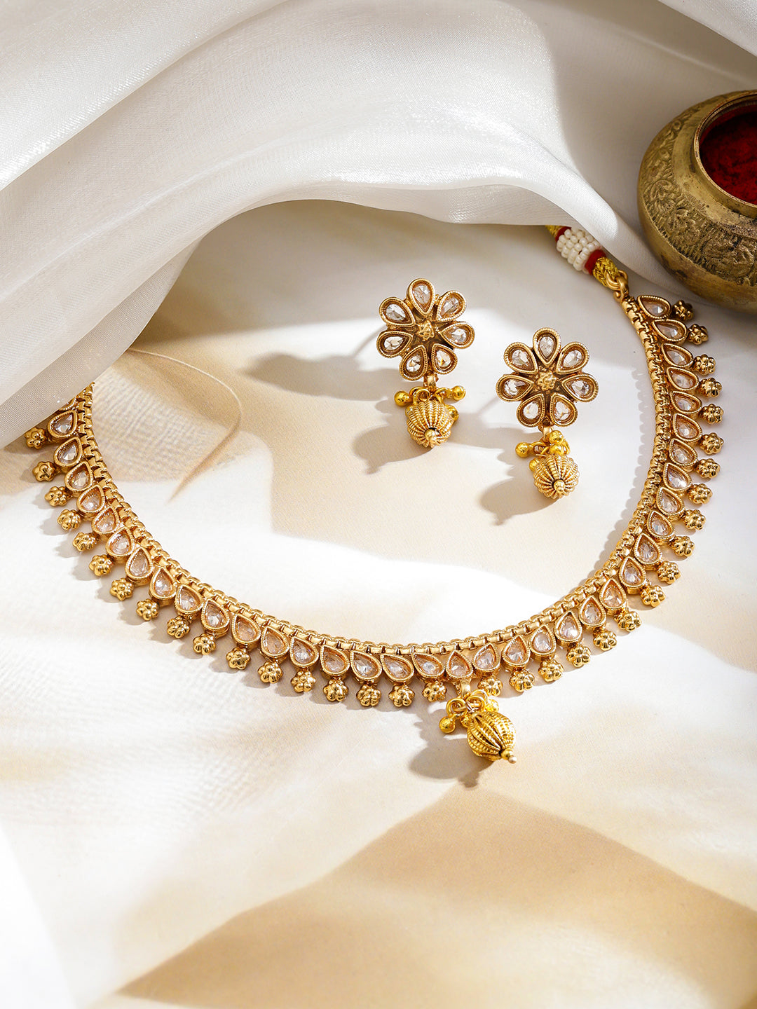 Traditional Kundan Necklace Set フリーサイズ
