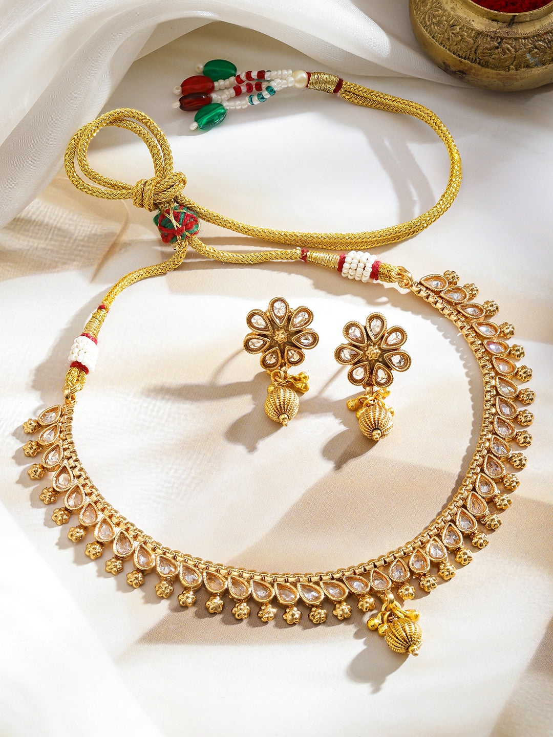 Traditional Kundan Necklace Set フリーサイズ