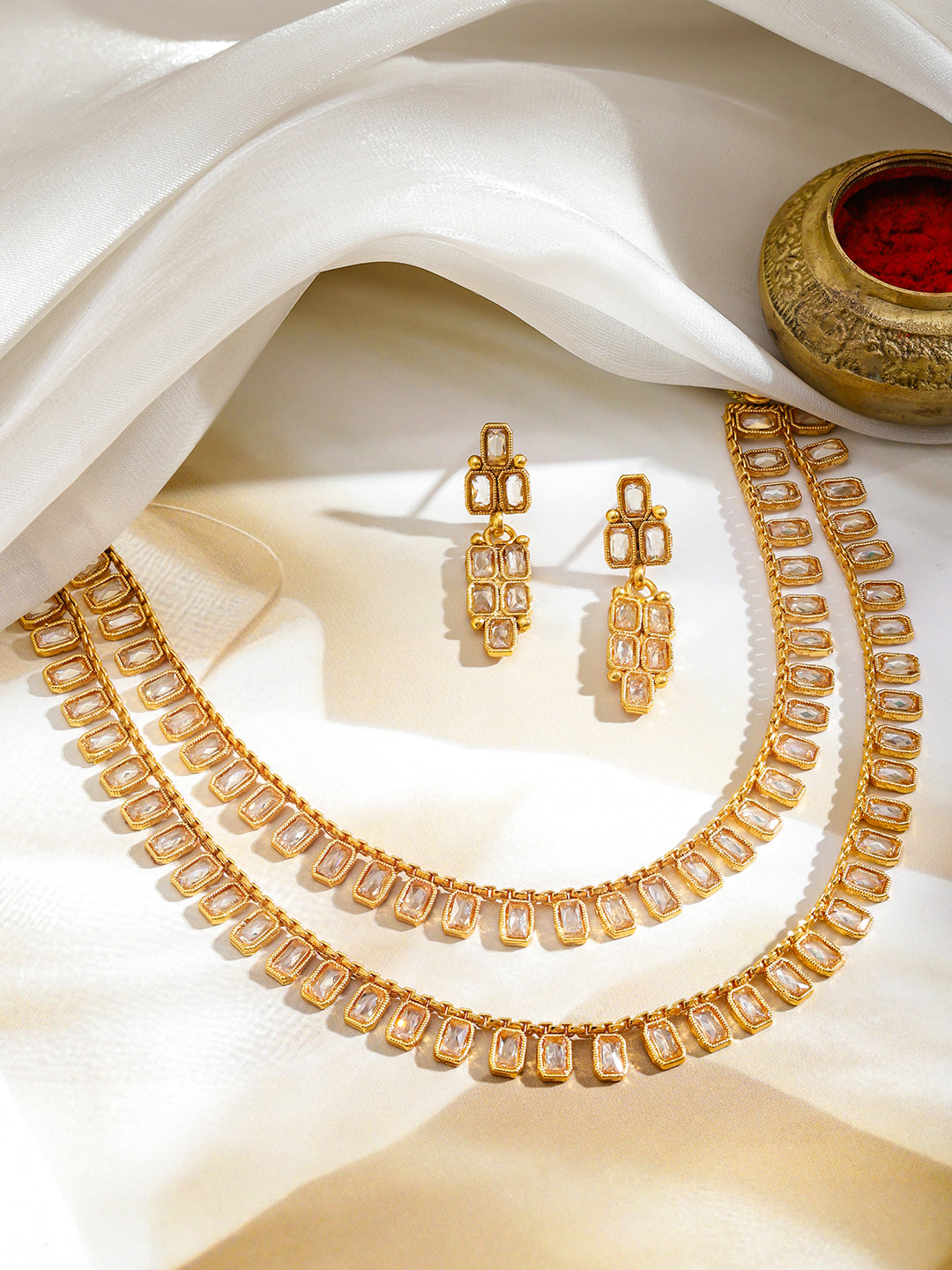 Layered Heritage Glam Kundan Set フリーサイズ