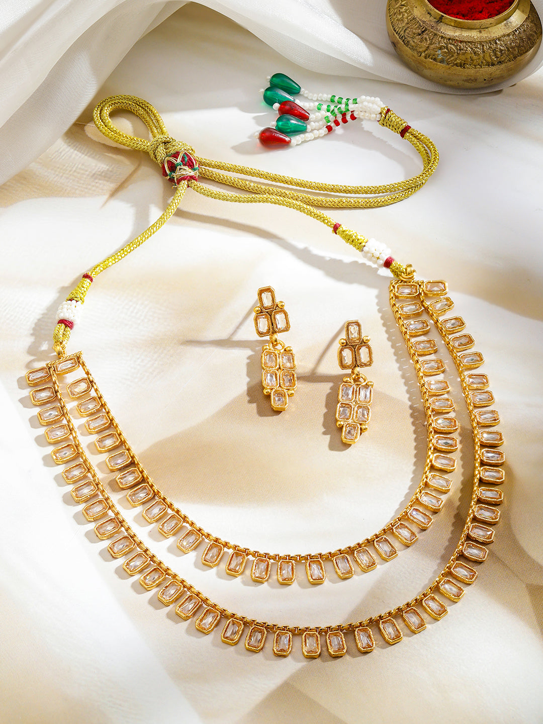 Layered Heritage Glam Kundan Set フリーサイズ