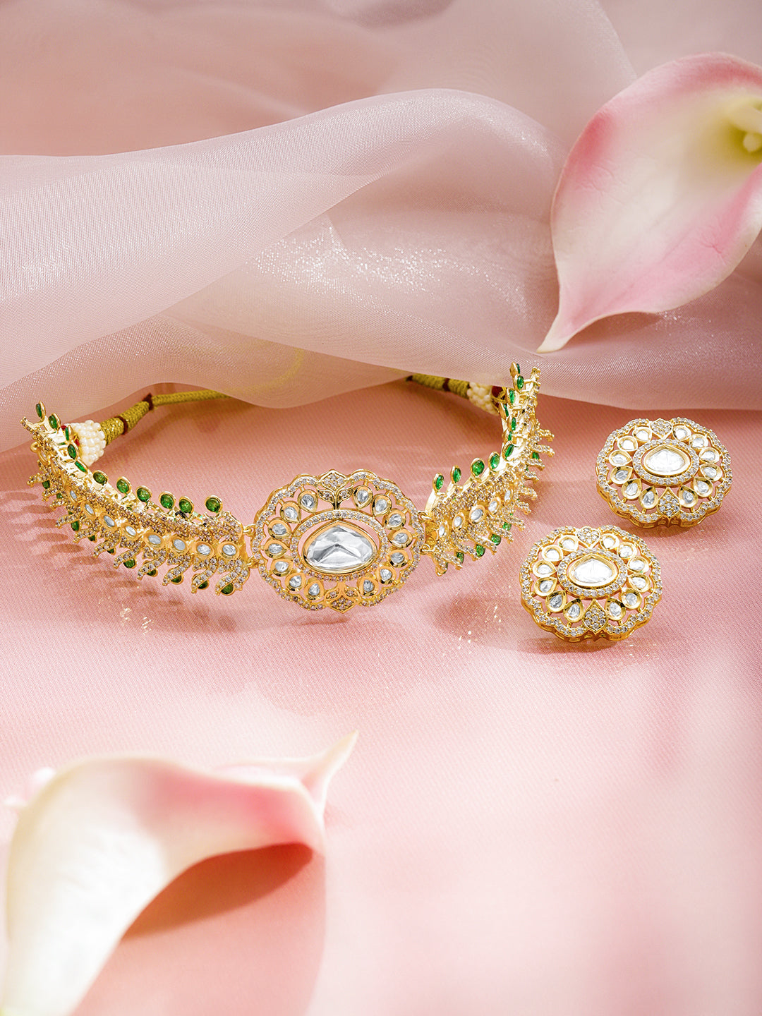 White Studded Choker Set フリーサイズ