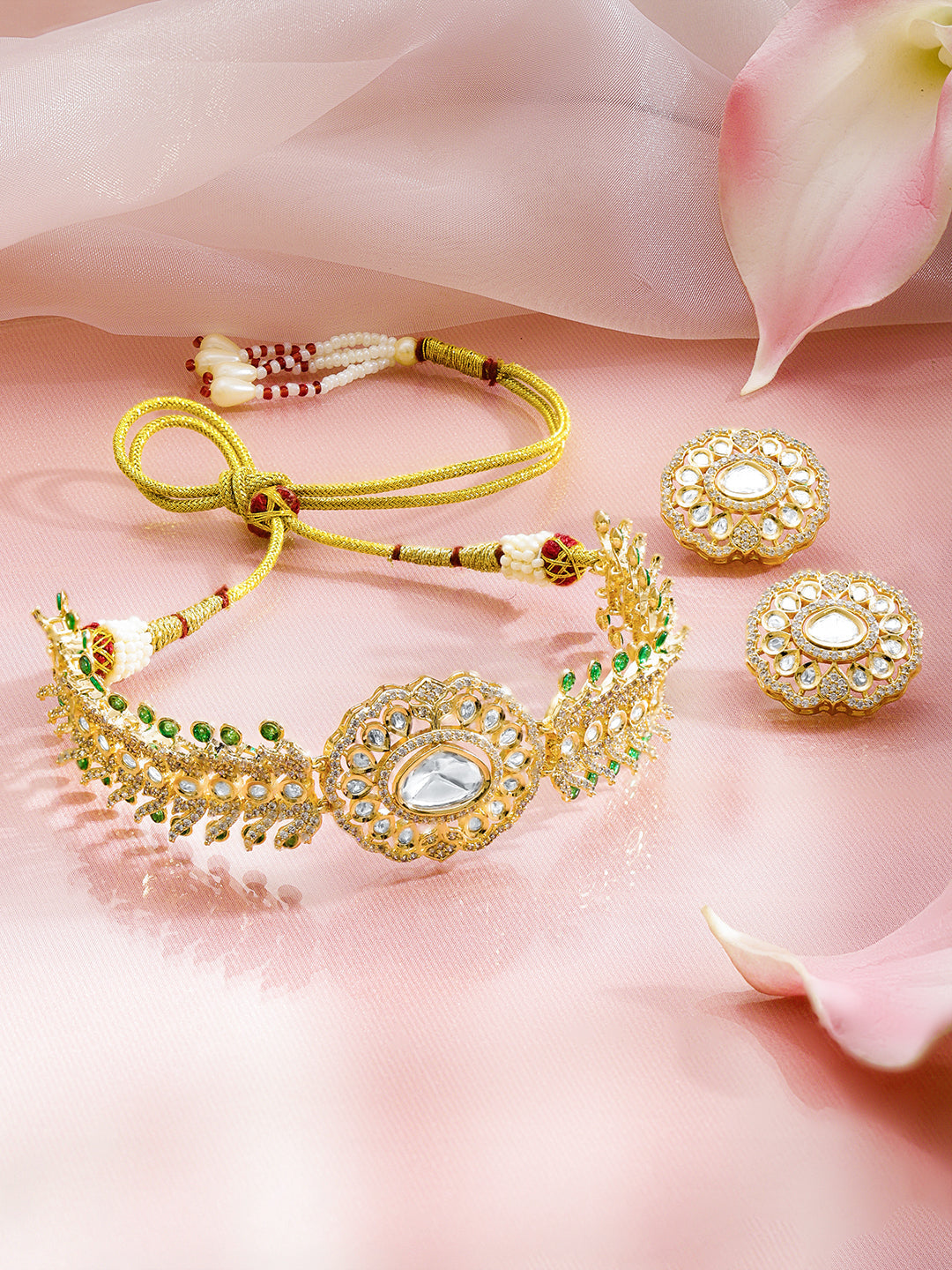 White Studded Choker Set フリーサイズ
