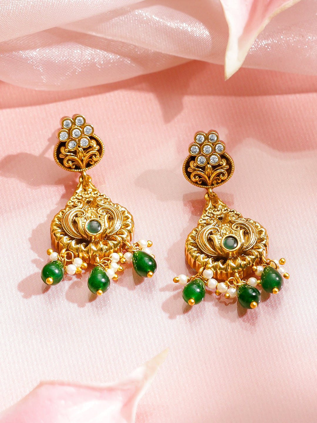 Celestial Green Golden Necklace Set フリーサイズ