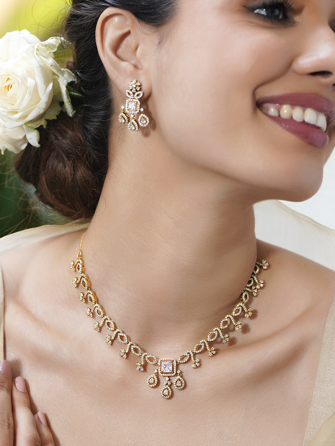 Golden -Moon Sparkle Necklace Set フリーサイズ