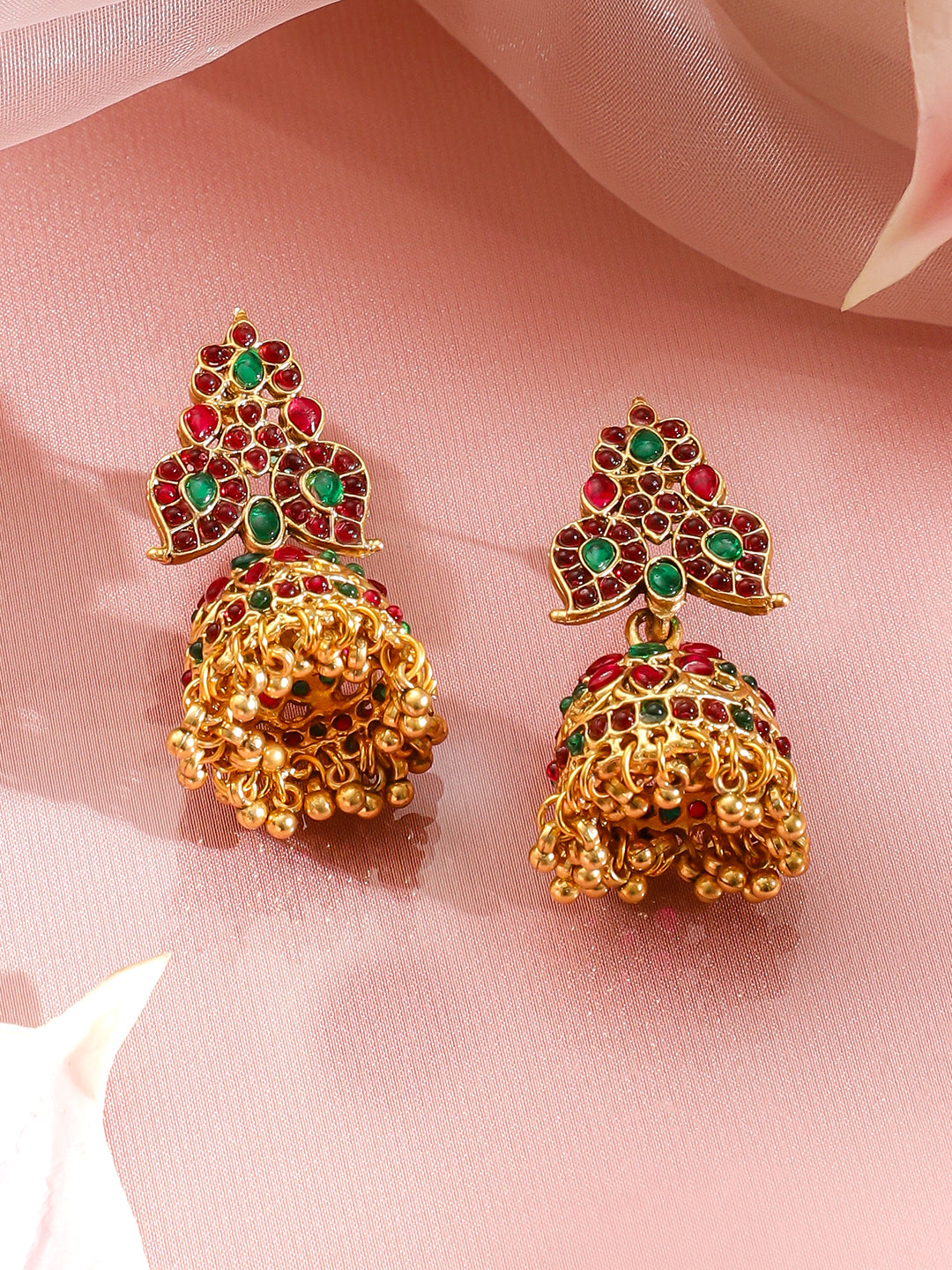 Pink-Green Glow Golden Necklace Set フリーサイズ