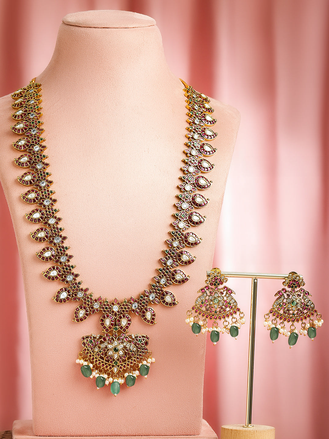 Garden Aura Pink & Green Necklace Set フリーサイズ