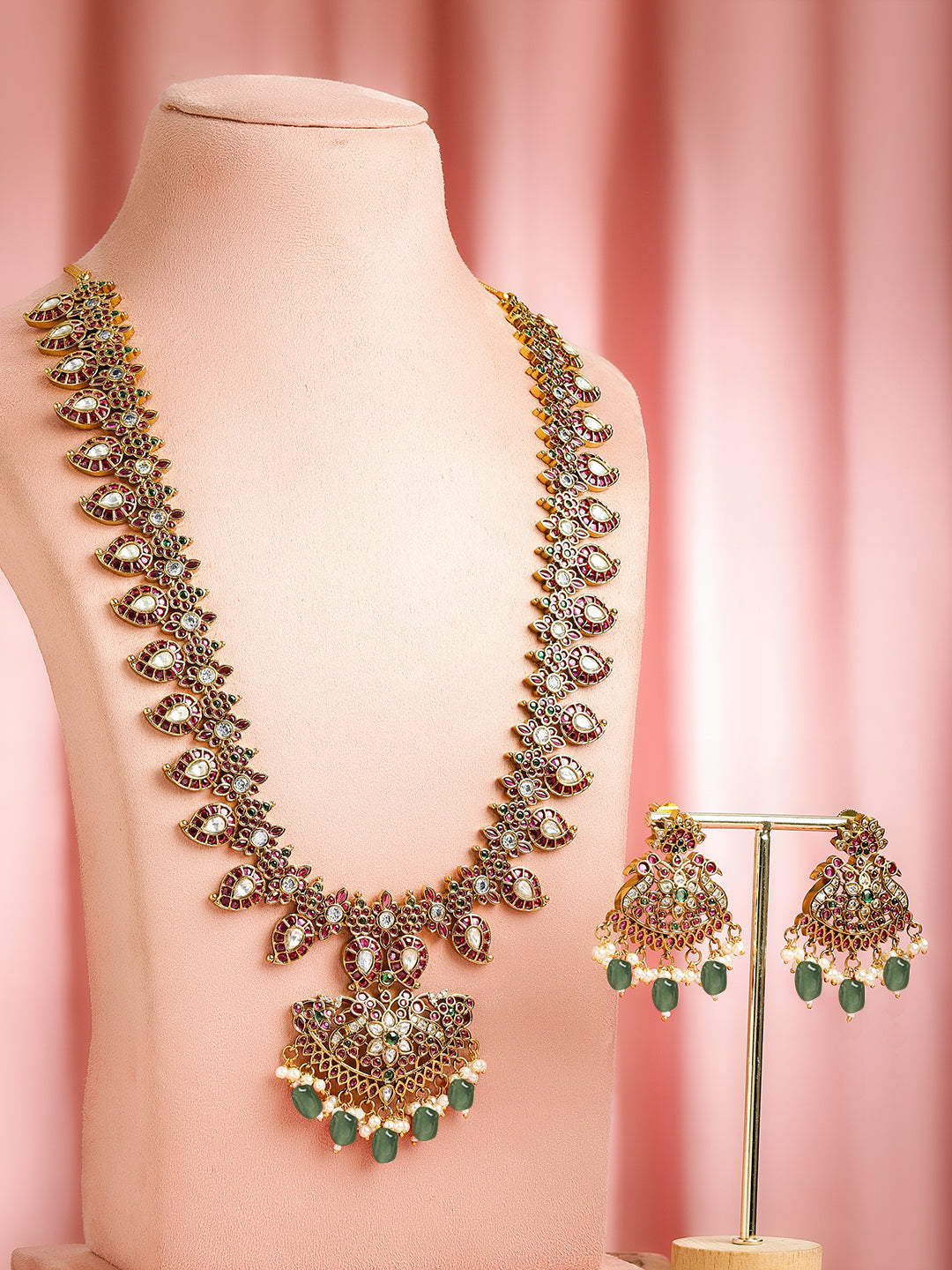 Garden Aura Pink & Green Necklace Set フリーサイズ