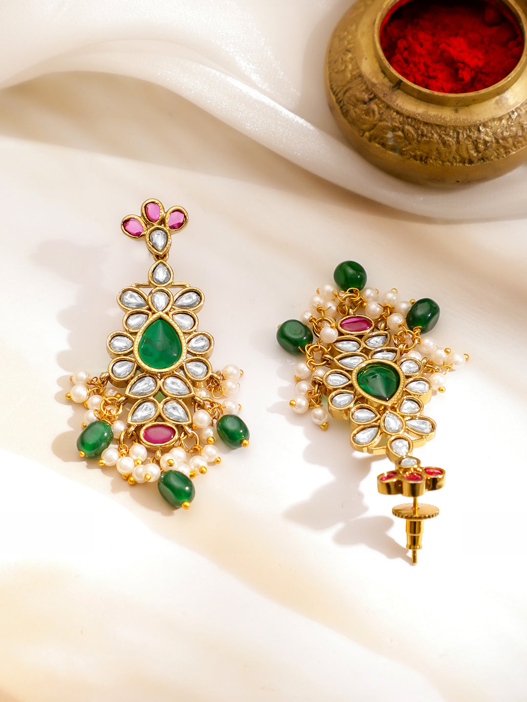 Pink & Green Royal Necklace Set フリーサイズ
